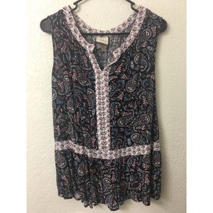 Knox Rose Paisley print sleeveless tee XXL